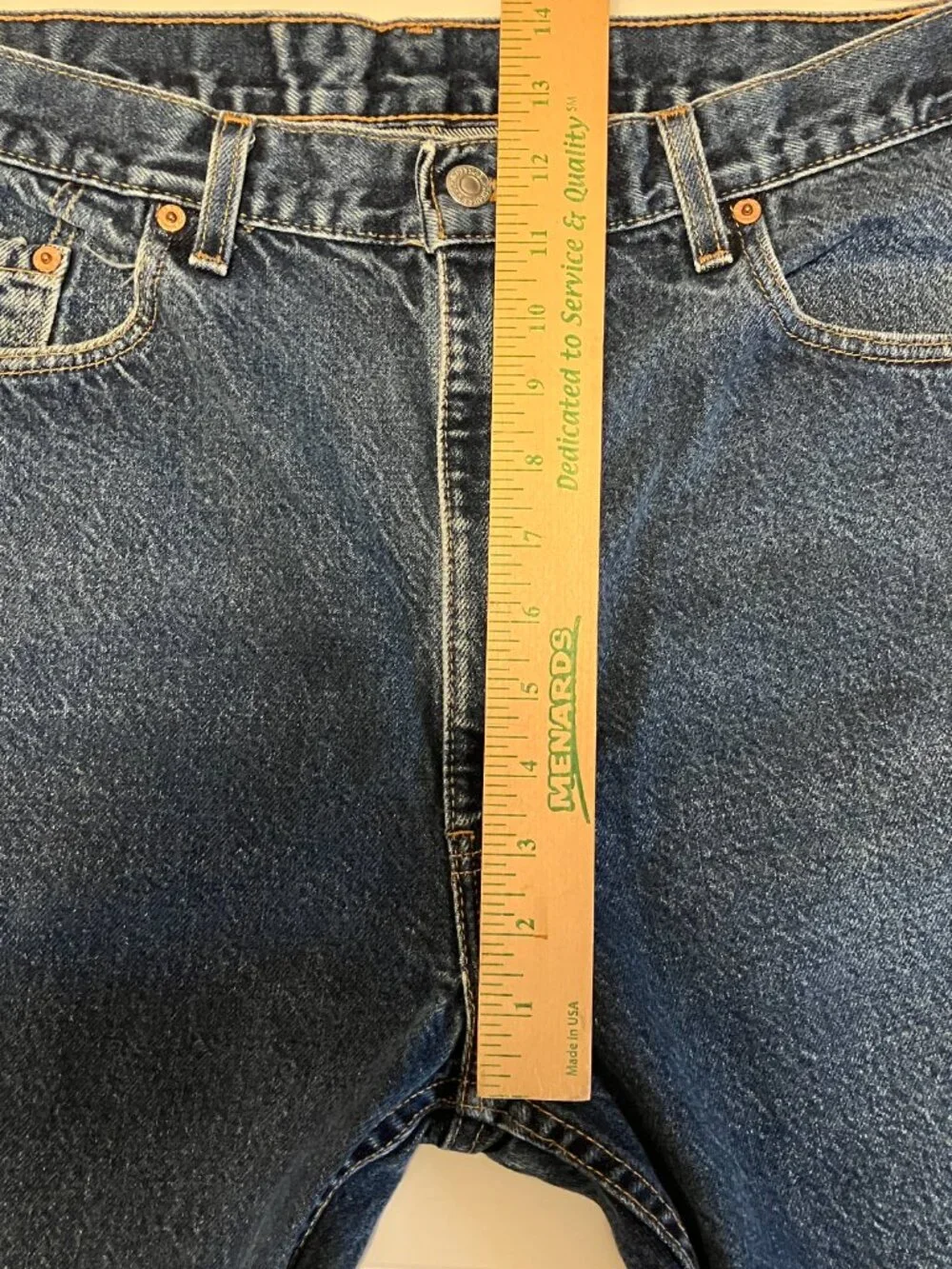 Vtg Levis 505 Regular Fit Jeans Made in USA Dark Wash Denim Mens 38x30 *True 36*